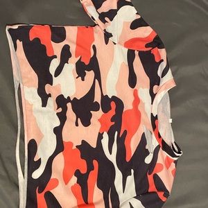 Pink camo crop top